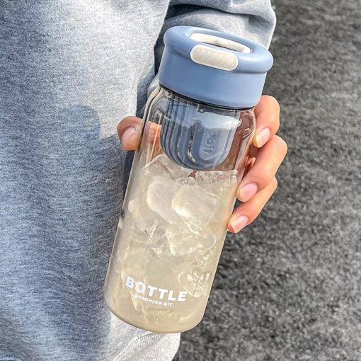 Minimalist Modern Ins-Style Sports Water Bottle with Tea Separator - Image 4