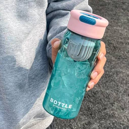 Minimalist Modern Ins-Style Sports Water Bottle with Tea Separator - Image 3