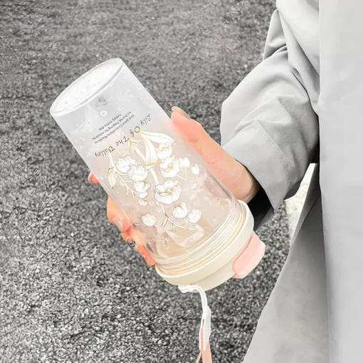 350ml Cute Transparent Glass Water Bottle - Image 6