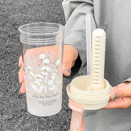 350ml Cute Transparent Glass Water Bottle - Image 5