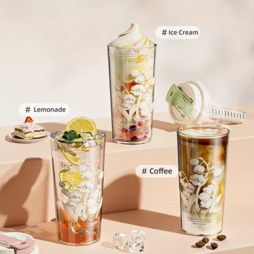 350ml Cute Transparent Glass Water Bottle - Image 2