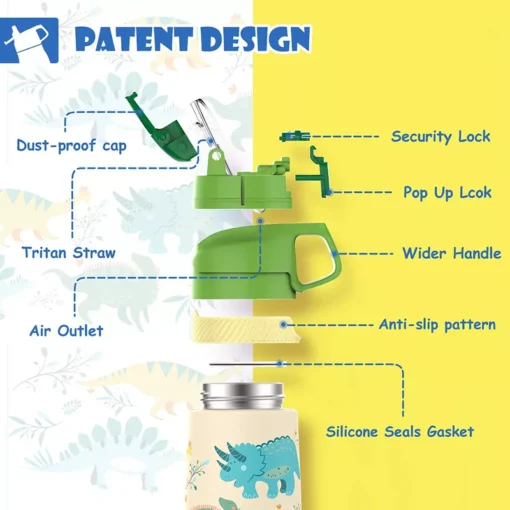 Children’s Vacuum Insulated Water Bottle with Straw - Image 6