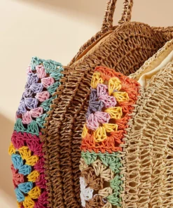 Colorful Woven Casual Beach Shoulder Bag