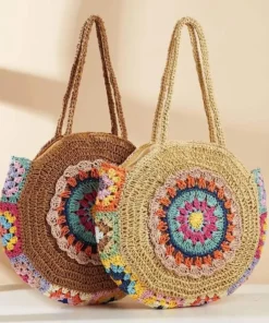 Colorful Woven Casual Beach Shoulder Bag