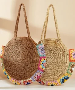 Colorful Woven Casual Beach Shoulder Bag