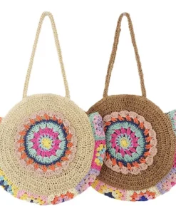Colorful Woven Casual Beach Shoulder Bag