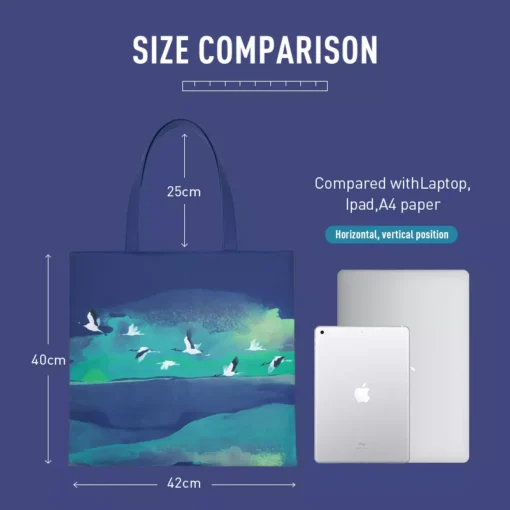 Summer Chinese Style Illustration Shoulder Tote Bag for Women - Image 4