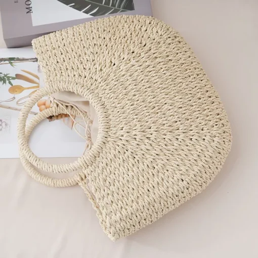 Chic Bohemian Straw Beach Bag for Women - Image 6