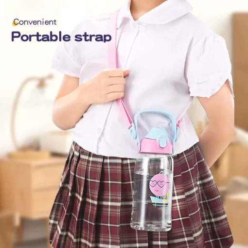 Portable Leakproof Sport Water Bottle with Straw for Kids - Image 4
