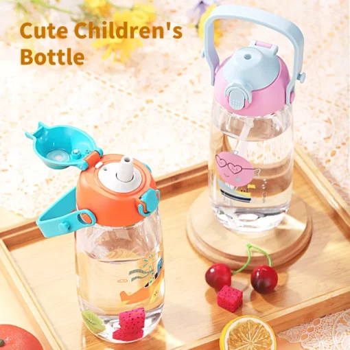 Portable Leakproof Sport Water Bottle with Straw for Kids - Image 2