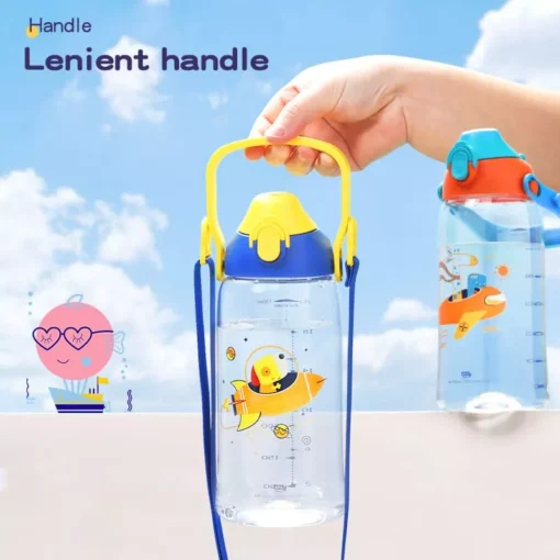 Portable Leakproof Sport Water Bottle with Straw for Kids - Image 3
