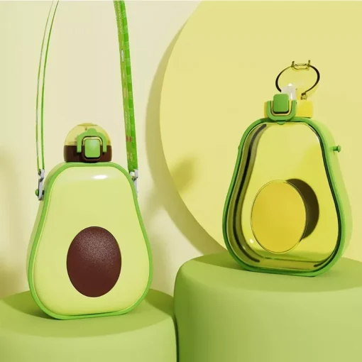 600ml Avocado Kids Water Bottle with Straw - Image 4