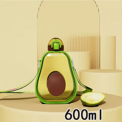 600ml Avocado Kids Water Bottle with Straw - Image 6