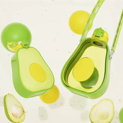 600ml Avocado Kids Water Bottle with Straw - Image 5