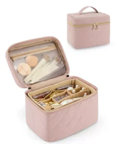 Foldable Travel Makeup Bag with Removable Insert and Ample Storage