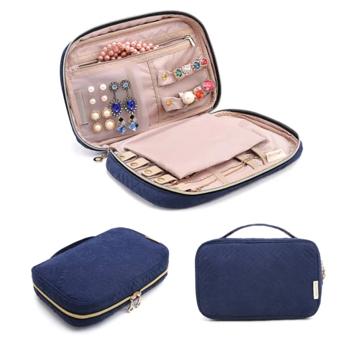 Travel Jewelry Organizer Waterproof Case for Necklaces, Earrings, Rings, Bracelets - Image 2