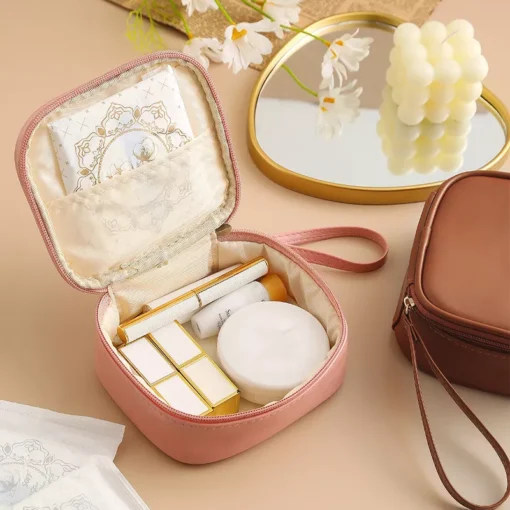 Chic PU Cosmetic and Sanitary Napkin Organizer Pouch - Image 5