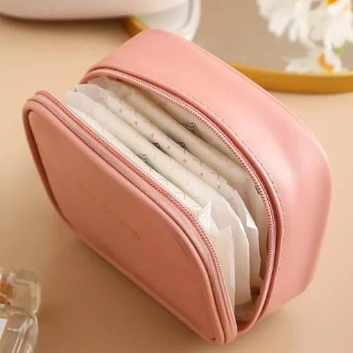 Chic PU Cosmetic and Sanitary Napkin Organizer Pouch - Image 6