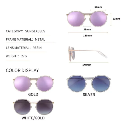Oversized Metal Round Sunglasses for Women – UV400 Protection - Image 7