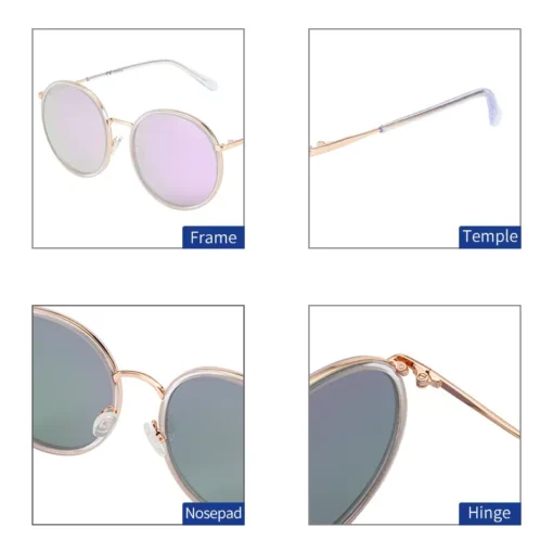 Oversized Metal Round Sunglasses for Women – UV400 Protection - Image 3