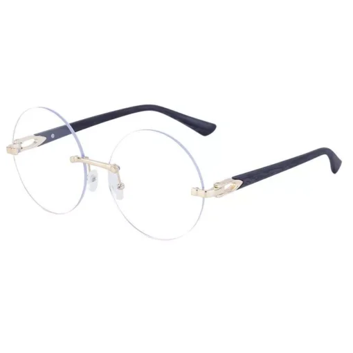 Trendy Gradient Rimless Round Sunglasses - Image 5