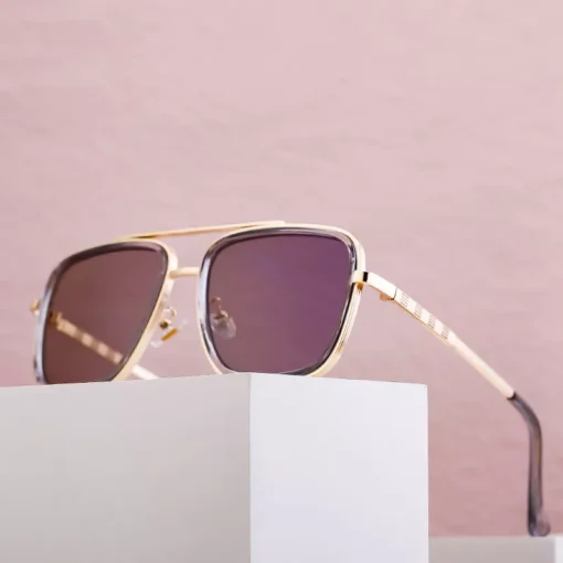 Vintage Square Oversized Sunglasses - Image 4