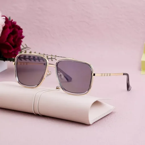 Vintage Square Oversized Sunglasses - Image 6