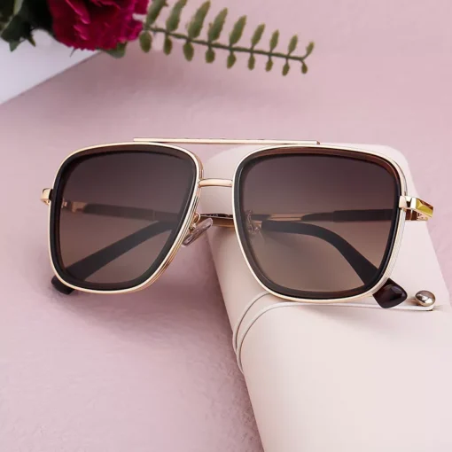 Vintage Square Oversized Sunglasses - Image 2