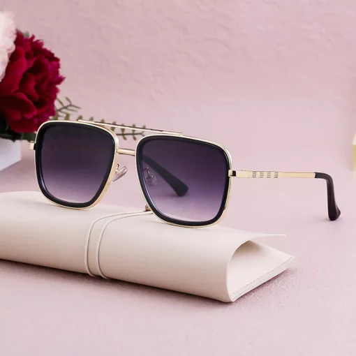 Vintage Square Oversized Sunglasses - Image 7
