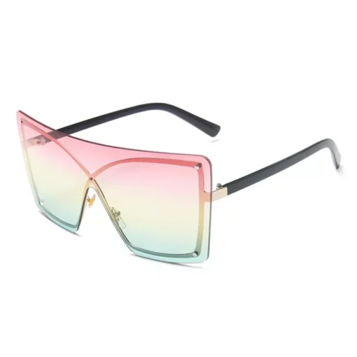 Fashion Oversized Flat Top Sunglasses - Image 5