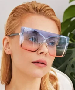 Fashion Oversized Flat Top Sunglasses