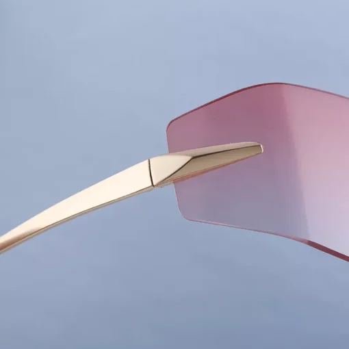 Luxury Rimless Rectangular Sunglasses - Image 3