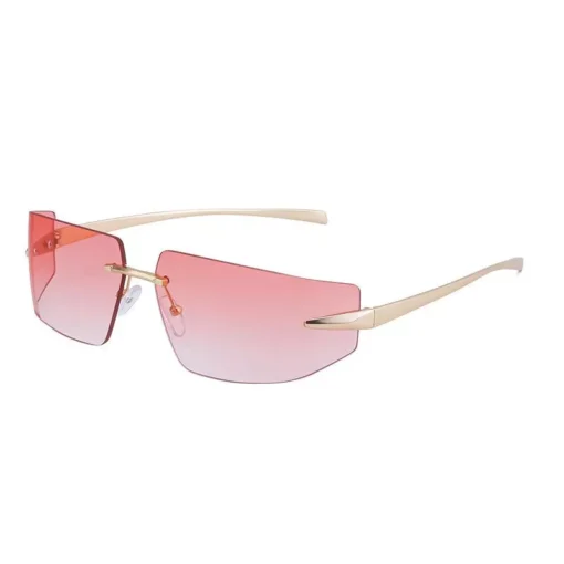 Luxury Rimless Rectangular Sunglasses - Image 4