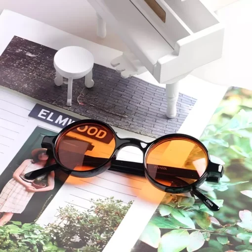 Colorful Steampunk Round Sunglasses - Image 3