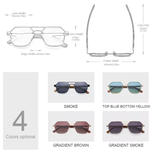 Polarized Wood Frame Sunglasses - Image 7