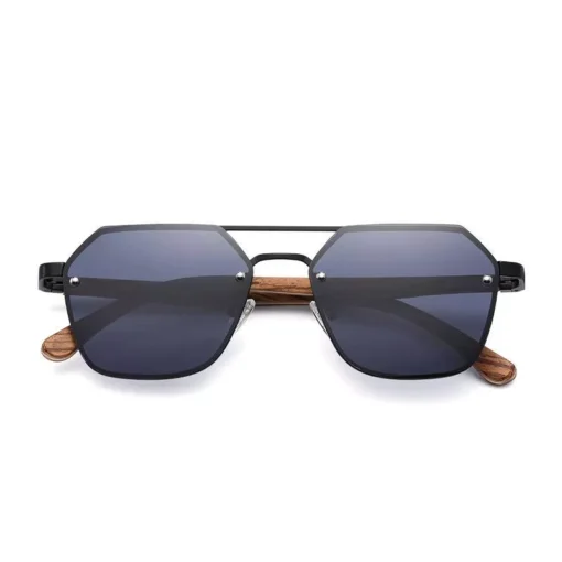 Polarized Wood Frame Sunglasses - Image 4