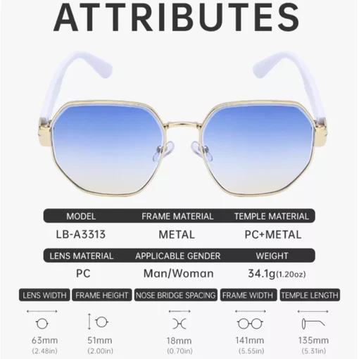 Luxury Vintage Polygon Sunglasses for Women - Image 6