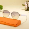 Trendsetting Oversized Rimless Round Sunglasses