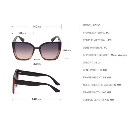 Oversized Cat Eye Sunglasses for Women - Image 6