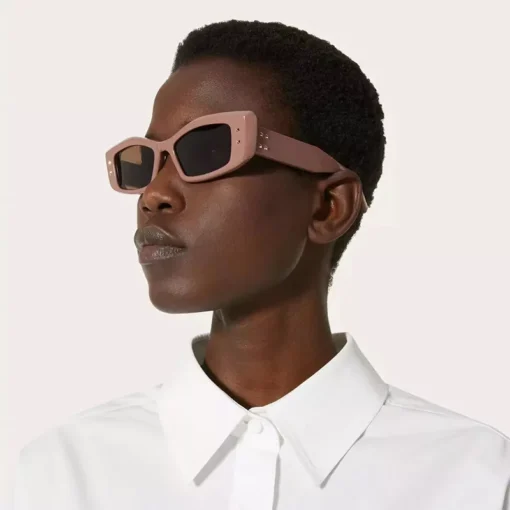 Retro Cat Eye Rivet Sunglasses - Image 3