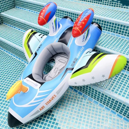Inflatable Airplane Swim Ring with Seat for Kids - Image 5