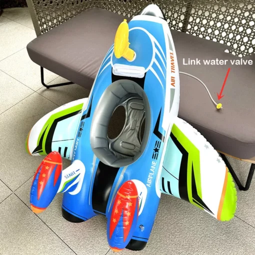 Inflatable Airplane Swim Ring with Seat for Kids - Image 3