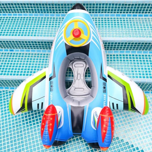 Inflatable Airplane Swim Ring with Seat for Kids - Image 10