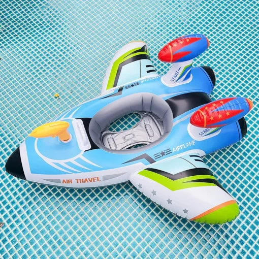 Inflatable Airplane Swim Ring with Seat for Kids - Image 2
