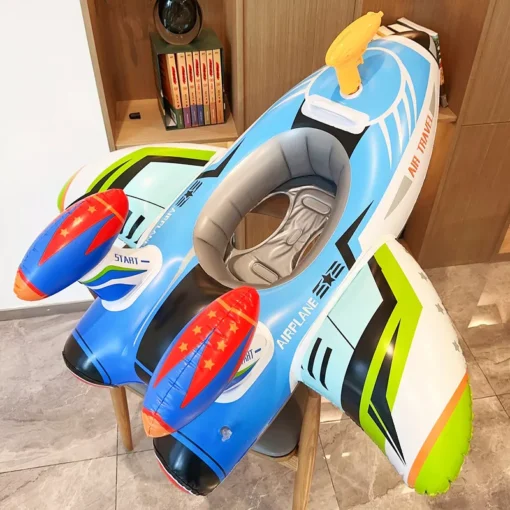 Inflatable Airplane Swim Ring with Seat for Kids - Image 7