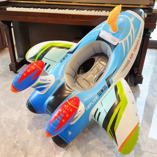 Inflatable Airplane Swim Ring with Seat for Kids - Image 8
