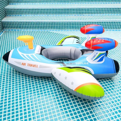 Inflatable Airplane Swim Ring with Seat for Kids - Image 6