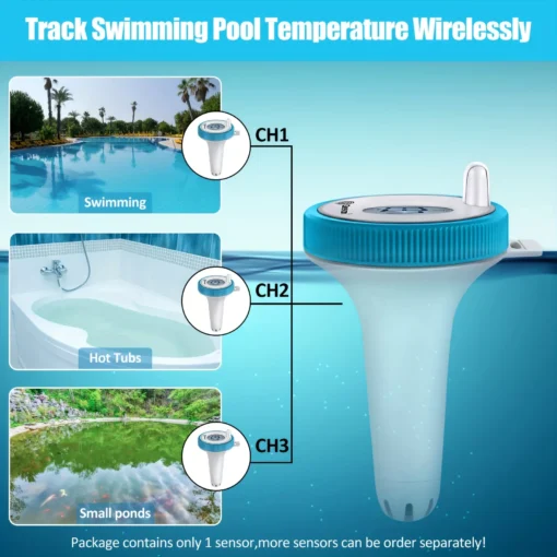 Wireless Floating Pool Thermometer with Indoor Humidity Monitor - Image 3