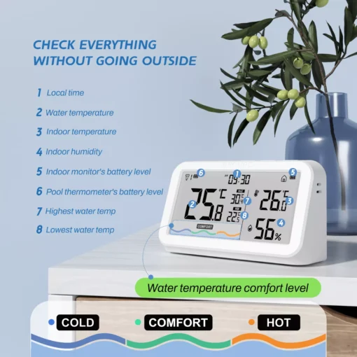 Solar Wireless 300m Range Floating Pool Thermometer Set - Image 5