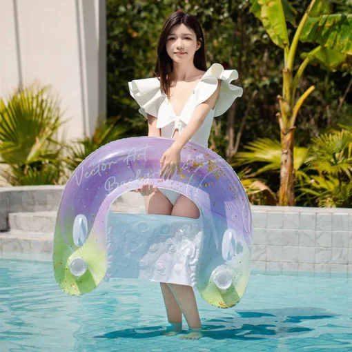 Inflatable Water Hammock Leisure Bed with Dual Handles and Cup Holders - Image 6